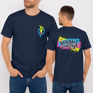 Baseball Lifestyle Graffiti Crown Tee Navy Men’s Medium